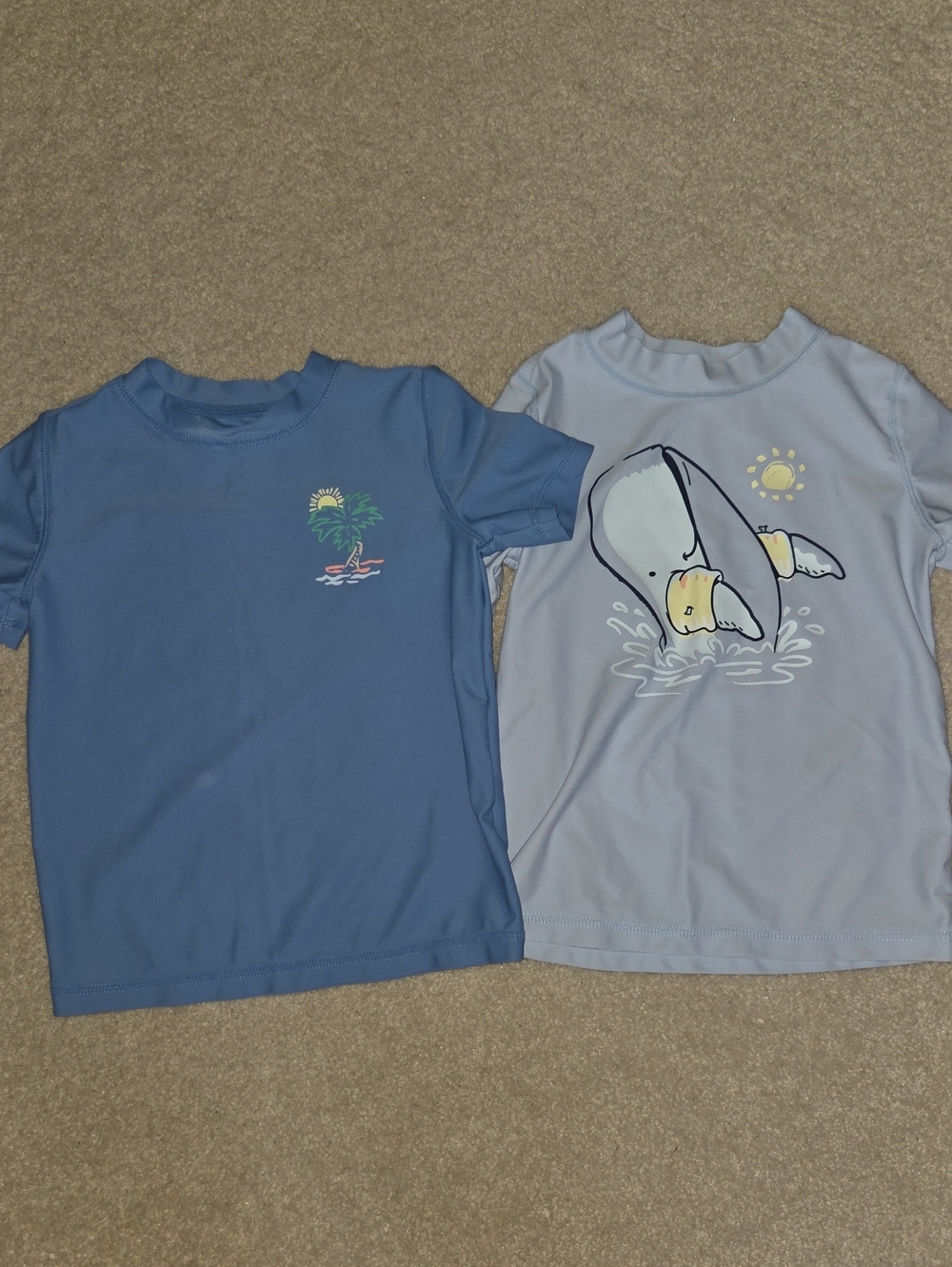 Blue Short-Sleeve Boys' Swim Shirts – Set of 2